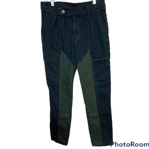 PRAIRIE UNDERGROUND Black Gray Two-tone Chino Cargo Denim Pants